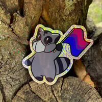 Image 2 of bisexual pride raccoon (glitter)