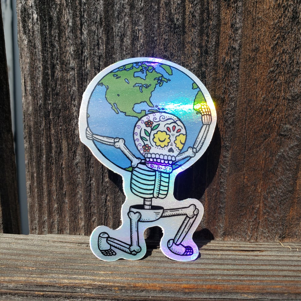 El Mundo Calavera Holographic Vinyl Sticker 