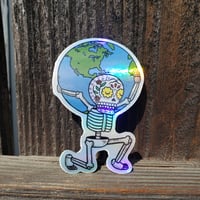 Image 3 of El Mundo Calavera Holographic Vinyl Sticker 