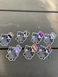 Image 5 of lesbian pride raccoon (glitter)