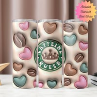 Image 1 of Coffee Lover Tumbler, Caffeine Queen Tumbler, Coffee Lover Mug, I love Coffee Tumbler, I need Caf...