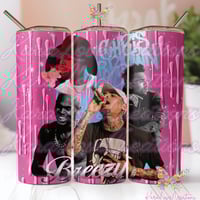 Image 1 of Chris Brown Tumbler Cup  Pink, 11:11 Tour Merch, Breezy Gift, CB Chris Brown Fan