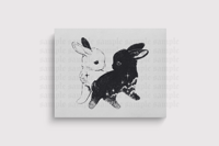 You In Me Bunnies | Yin Yang Rabbit Art as Quirky Wall Decor Poster