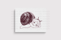 Snail Girl Print | Creepy Cute Mollusk Girl Art Quirky Wall Decor Poster