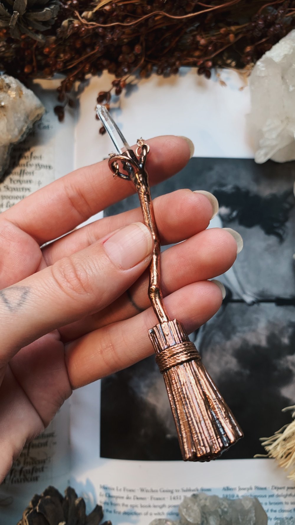 Image of *15% off* Hawthorn & Quartz Broomstick