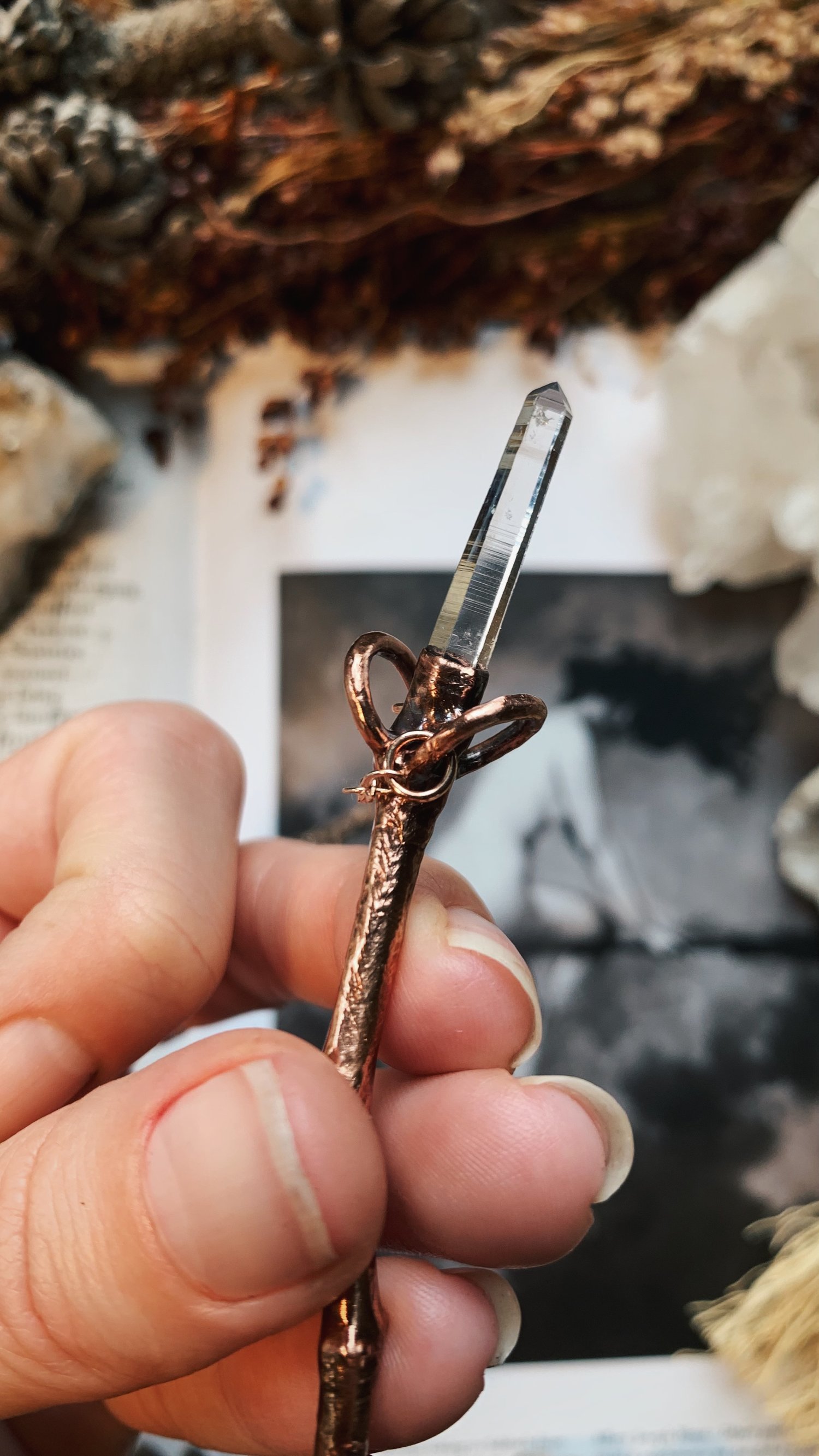 Image of Hawthorn & Quartz Broomstick