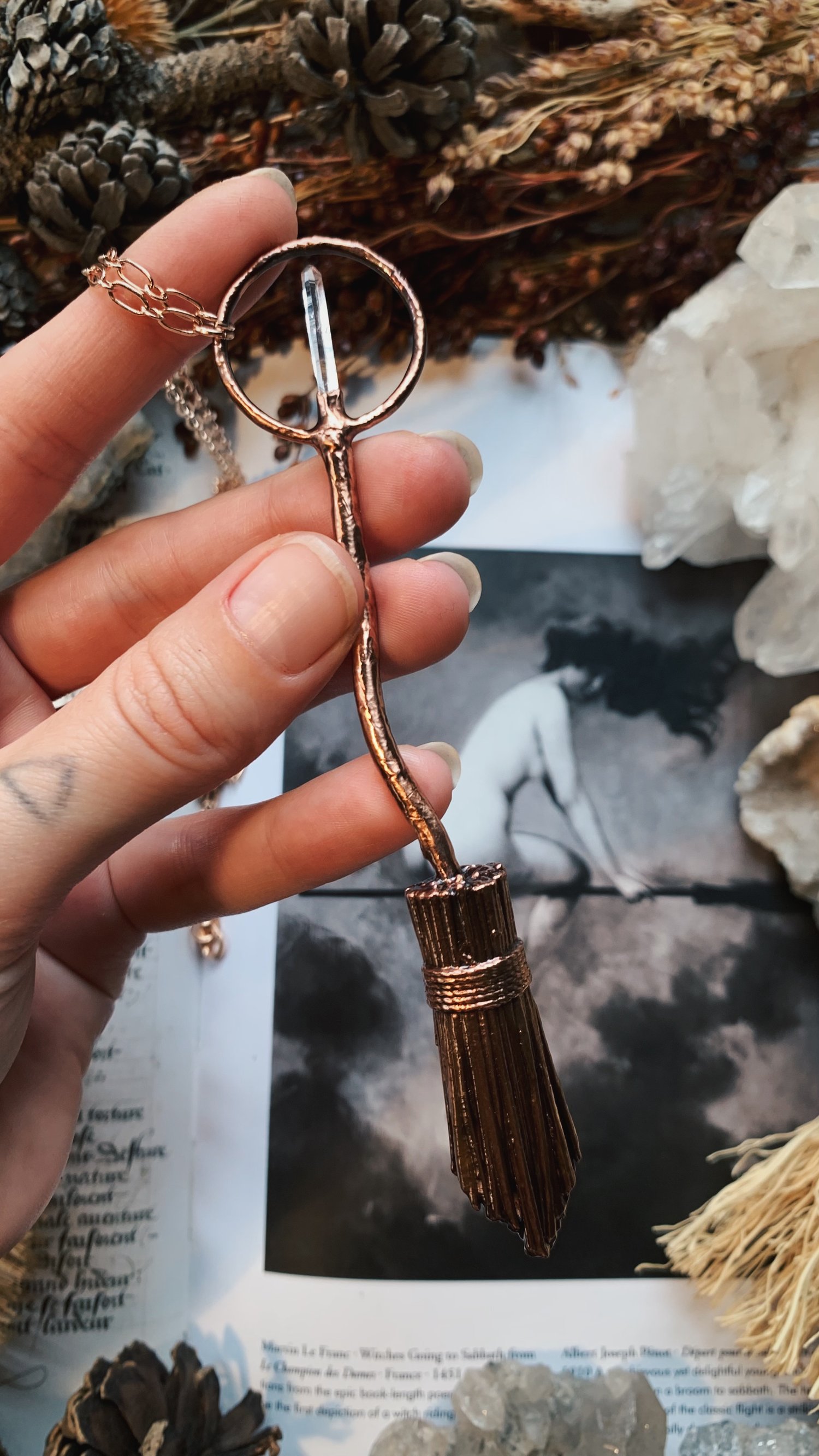 Image of Willow & Quartz Broomstick 