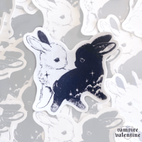 Image 1 of You In Me Bunnies | Yin Yang Rabbit Art on Waterproof Vinyl