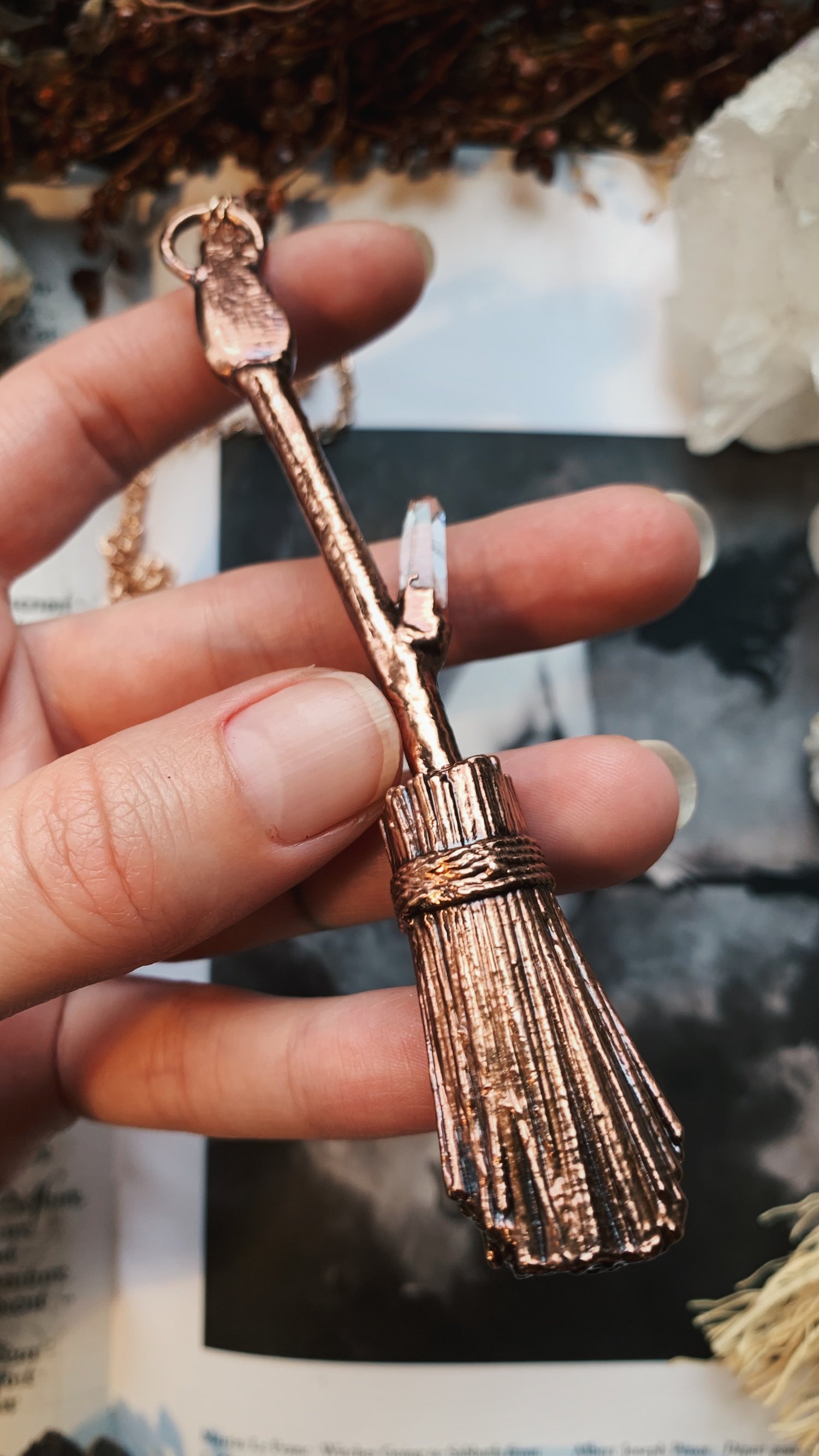 Image of Rowan, Sunstone & Quartz Broomstick