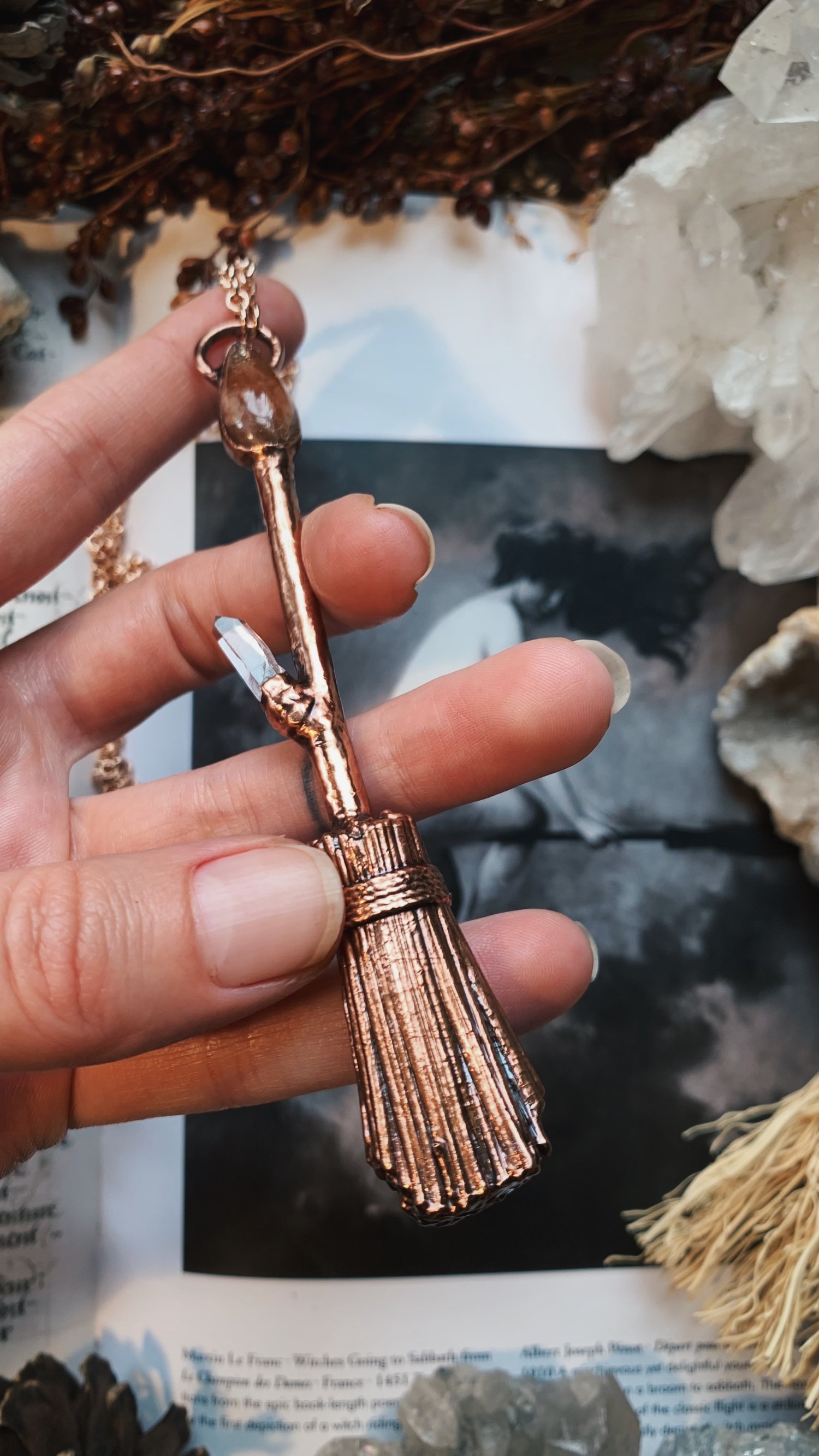 Image of Rowan, Sunstone & Quartz Broomstick