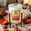 Image 1 of Wood Wick Candle with Black Metal Stand - Candied Corn