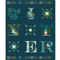 ARRIVAL OF WINTER Creative Panel-Navy by Sandy Gervais for Riley Blake Designs