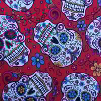Image 3 of Red Sugar Skull Tote Bag