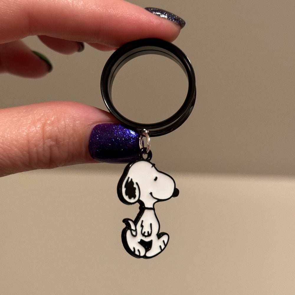 Image of Black & White Dog Dangles (sizes 2g-2")