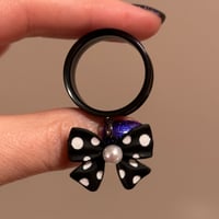 Polka Dot Pearl Bow Dangles (sizes 4g-2")