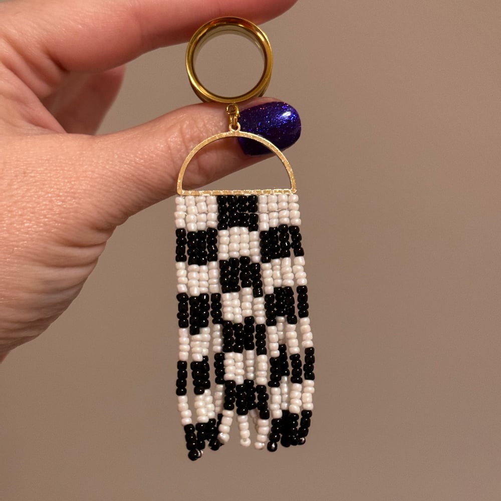 Image of Beaded Checker Dangles (sizes 2g-2")