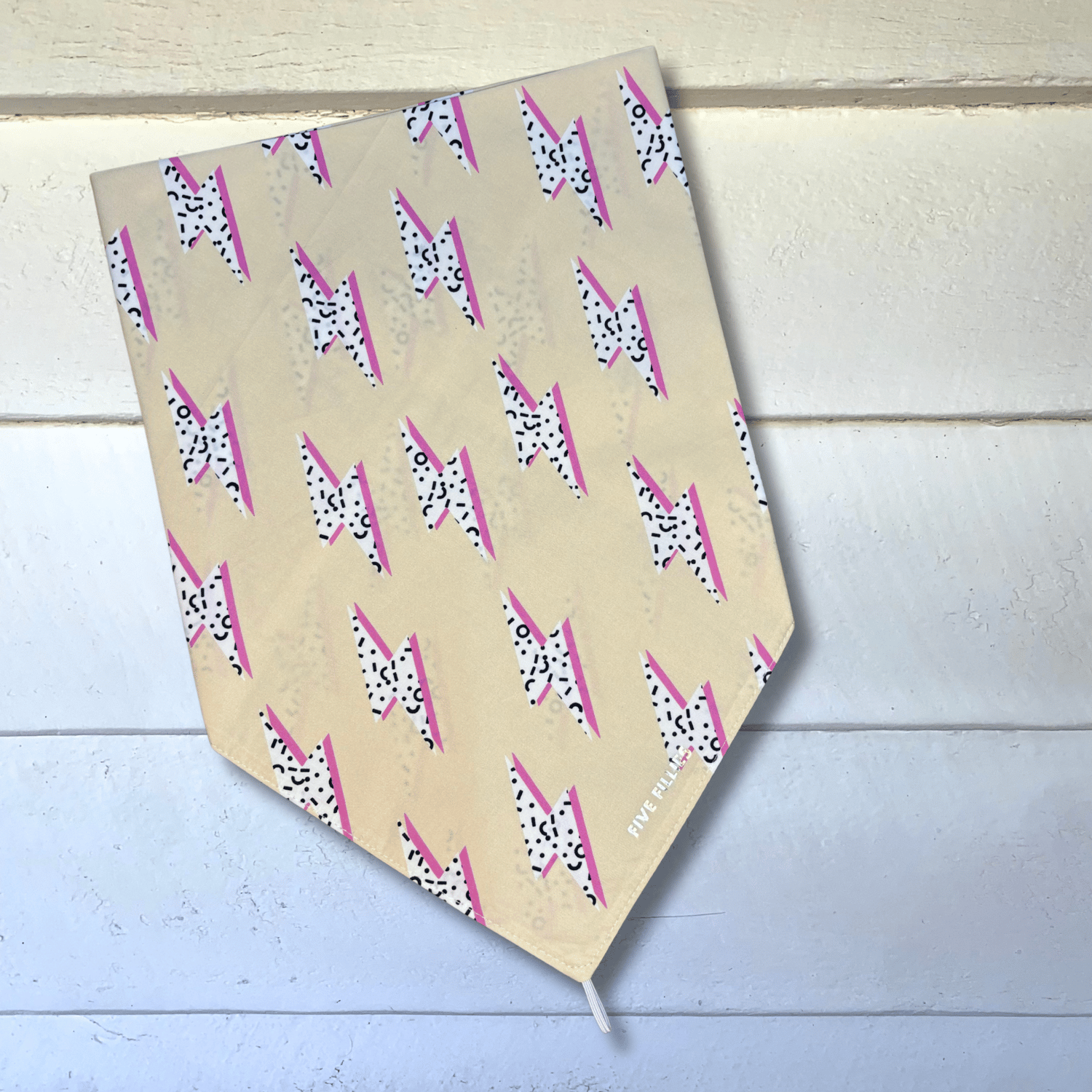 Image of Cream + Pink Lightning Scarf