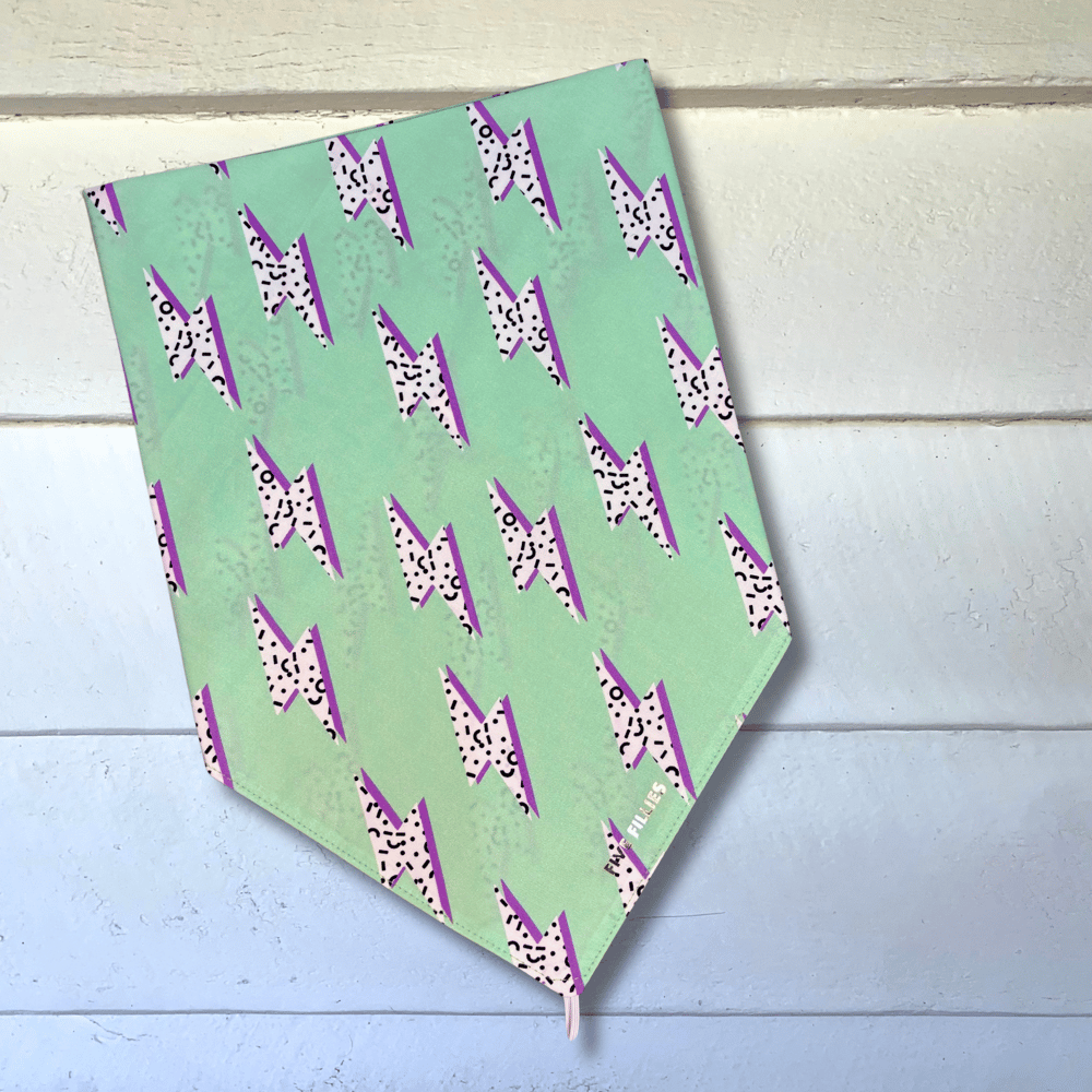 Image of Mint + Purple Lightning Scarf