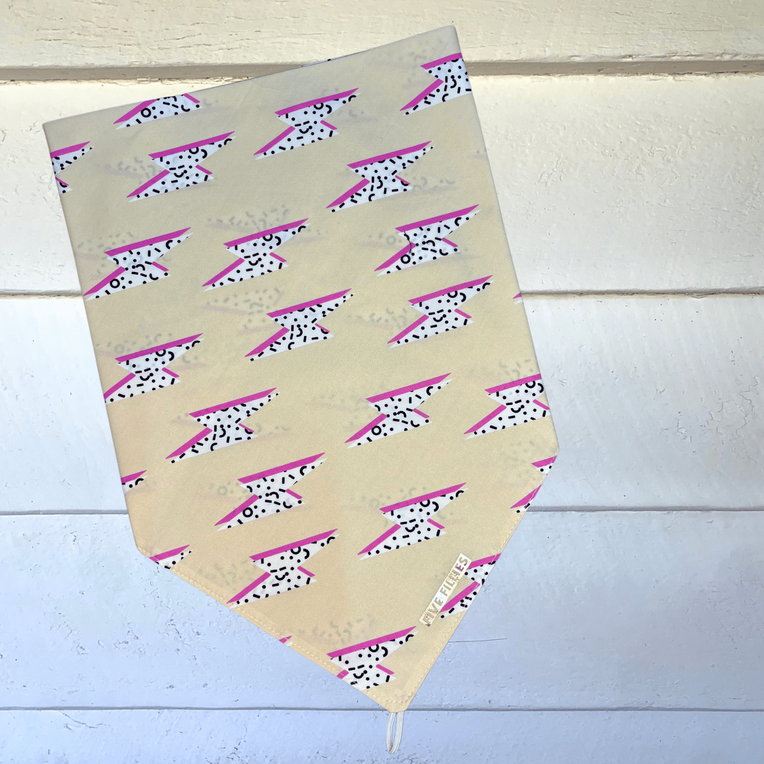 Image of Cream + Pink Lightning Scarf