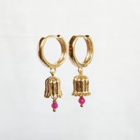Image 2 of Goldie Hoops - Belle and Pink Tourmaline
