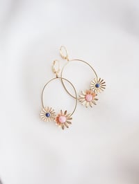 Image 5 of Boucles d'Oreilles ADÉLIE Pêche/Bleu