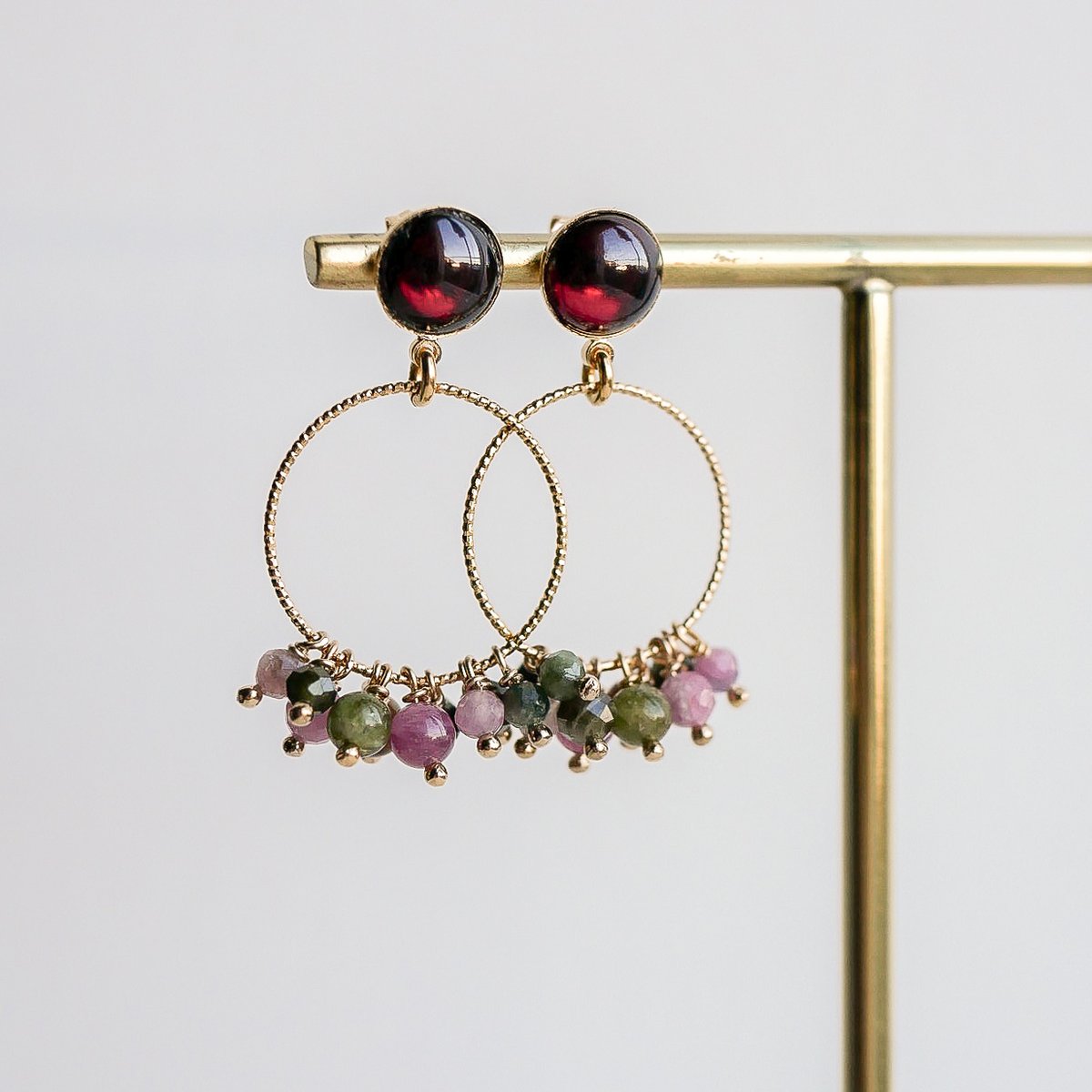 Image of Boucles d'Oreilles GILIA Clous - Bordeaux