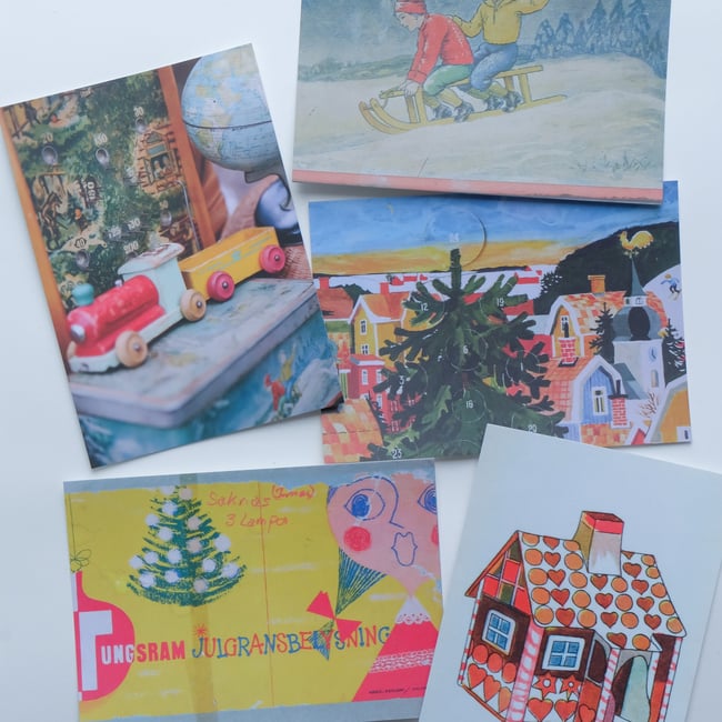 Set of 5 Christmas Postcards