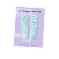 CANDY LONG OCEAN BLUE LACE SOCKS