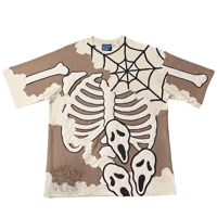 Image 1 of Taupe spiderweb Tee ( XL )