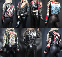 Image 1 of CUSTOM MADE GHOST FAUX LEATHER BIKER JACKET