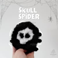 Image 3 of Fluffy Mini Spider Plush (Pumpkin and Skull!) - Halloween Drop 2024