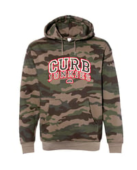 Image 1 of CJ "UNIVERSITY" HOODED SWEATSHIRT CAMO