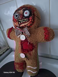 Image 5 of Halloween Custom Made Doll. The Gingerbread Man. Handmade Creepy Plushie. Gothic Home Decor. Unique 