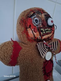 Image 8 of Halloween Custom Made Doll. The Gingerbread Man. Handmade Creepy Plushie. Gothic Home Decor. Unique 