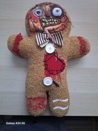 Image 1 of Halloween Custom Made Doll. The Gingerbread Man. Handmade Creepy Plushie. Gothic Home Decor. Unique 