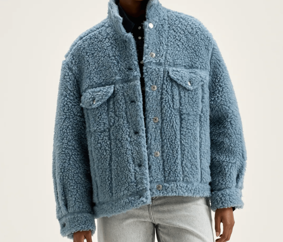 Image of Denim Blue Teddy Jacket