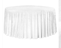 WHITE VELVET AROUND TABLECLOTH 