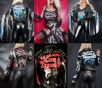 Image 1 of CUSTOM MADE KING DIAMOND FAUX LEATHER JACKET