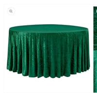 GREEN VELVET AROUND TABLECLOTH 