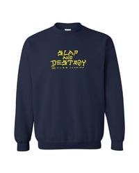 Image 1 of CJ "S.A.D. SCRIPT" CREWNECK SWEATSHIRT NAVY BLUE