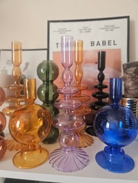 Image 1 of Scandinavian Retro Glass Candle Holders and Vases 