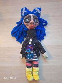 Image 1 of Coraline Jones handmade fabric and polymer clay doll unique one of a kind fan art doll. Haunted doll