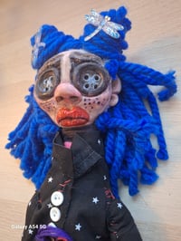 Image 2 of Coraline Jones handmade fabric and polymer clay doll unique one of a kind fan art doll. Haunted doll