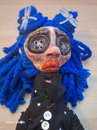 Image 3 of Coraline Jones handmade fabric and polymer clay doll unique one of a kind fan art doll. Haunted doll