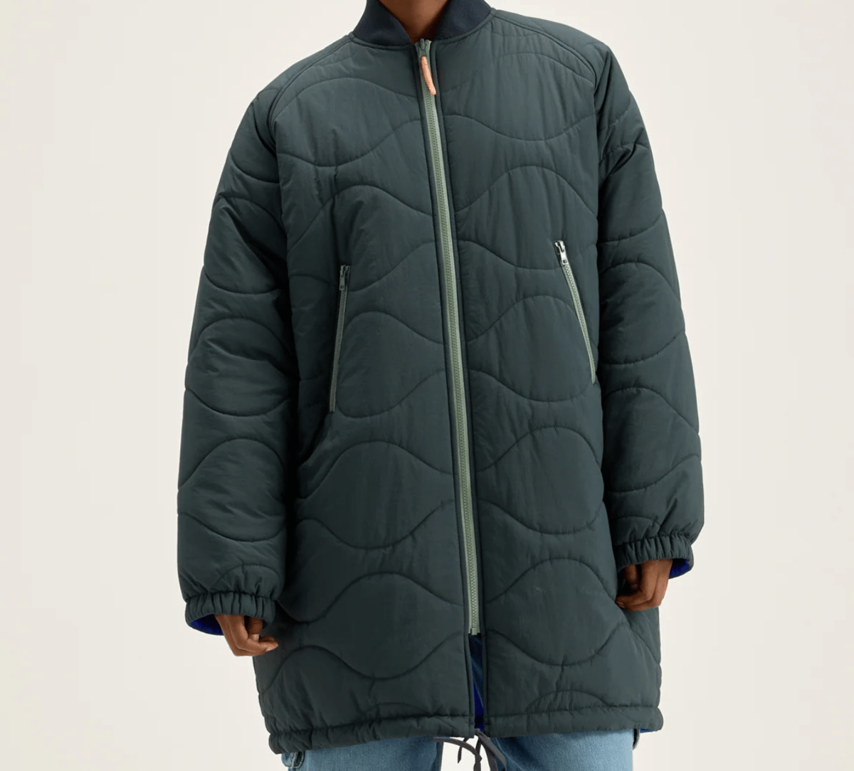 Image of Oversized Parka - Reversible (Grey to Blue)