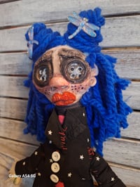 Image 5 of Coraline Jones handmade fabric and polymer clay doll unique one of a kind fan art doll. Haunted doll