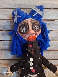 Image 6 of Coraline Jones handmade fabric and polymer clay doll unique one of a kind fan art doll. Haunted doll