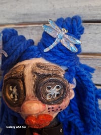 Image 7 of Coraline Jones handmade fabric and polymer clay doll unique one of a kind fan art doll. Haunted doll