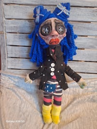 Image 8 of Coraline Jones handmade fabric and polymer clay doll unique one of a kind fan art doll. Haunted doll