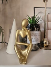 Image 1 of Golden Contenplative Gold painted statue 